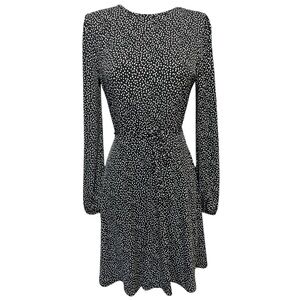 Banana Republic Black and White Long Sleeve Dress Puffy Sleeves Like New! XS